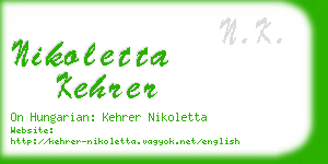 nikoletta kehrer business card